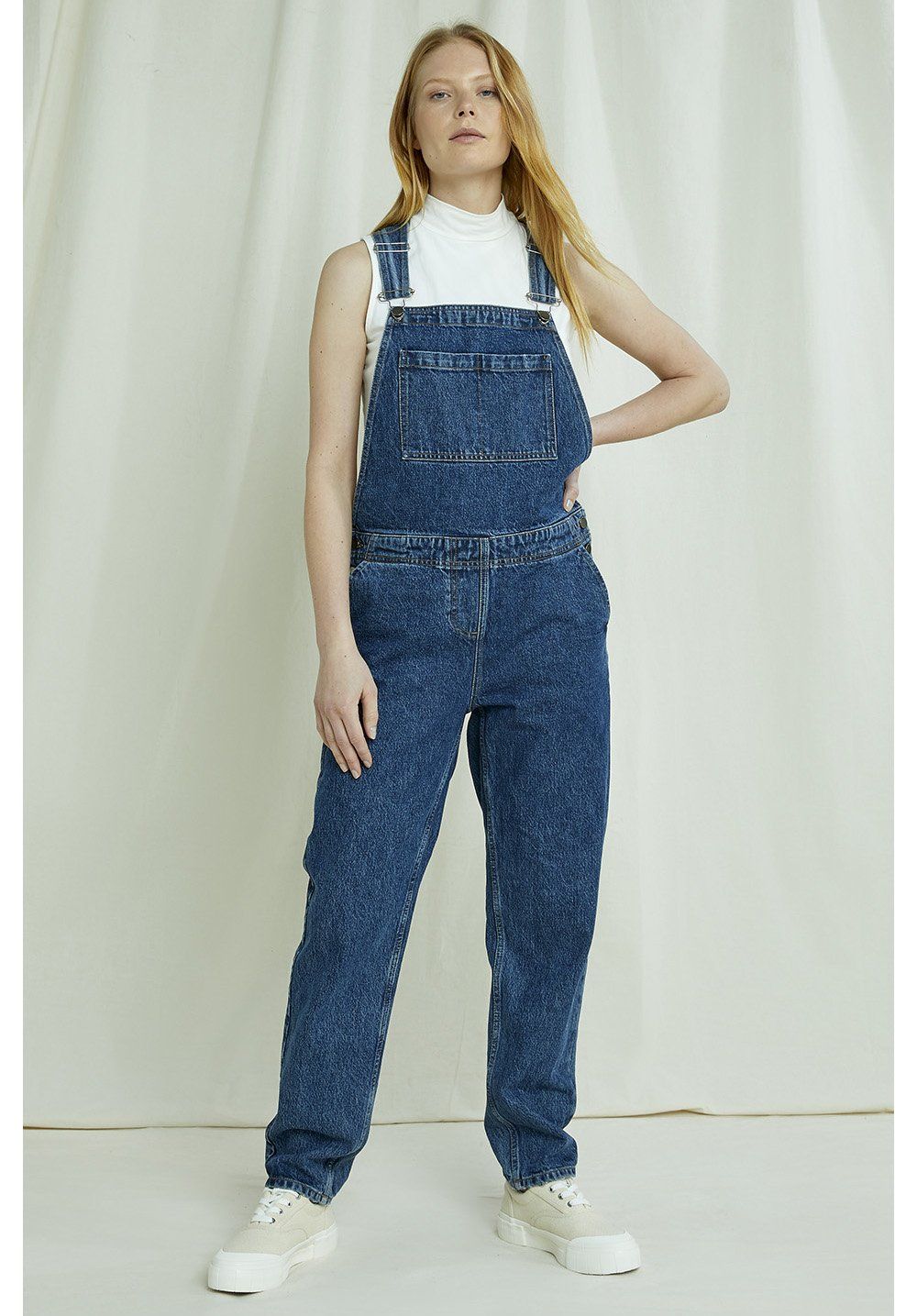 Buy Juniors High Neck T-shirt and Denim Dungarees Online for Girls |  Centrepoint Oman